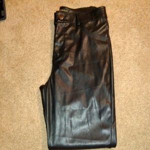 Faux leather pants